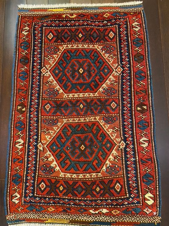 The original tribal Yastik rug that influenced the Yastik 2.1 An original modern area rug design by Christiane Millinger and Michael Howells in Portland Oregon. Part of the THIS IS A MILLINGER + HOWELLS RUG Collection