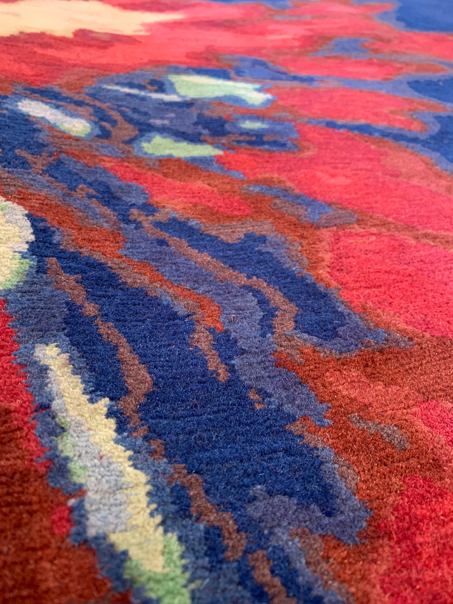 Detail of the Shekarlu 2.1 An original modern area rug design by Christiane Millinger and Michael Howells in Portland Oregon. Part of the THIS IS A MILLINGER + HOWELLS RUG Collection