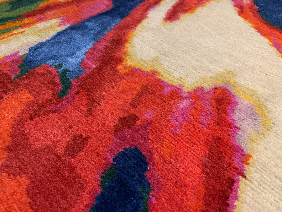 Detail of the Tekke 2.1 An original modern area rug design by Christiane Millinger and Michael Howells in Portland Oregon. Part of the THIS IS A MILLINGER + HOWELLS RUG Collection