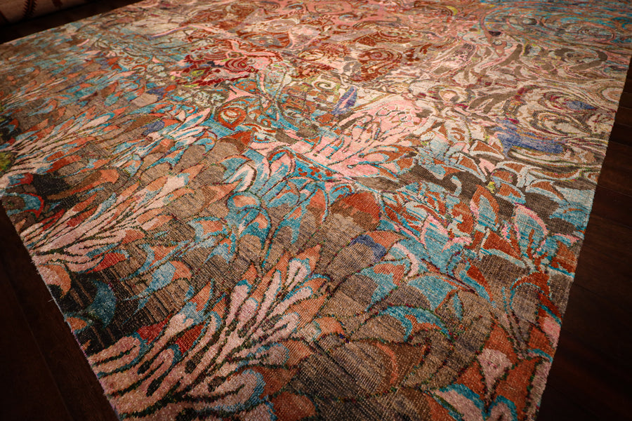 Wonderland Silk 9x10 Surrealism Inspired Area Rug