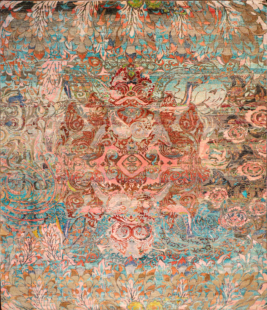 Wonderland Silk 9x10 Surrealism Inspired Area Rug