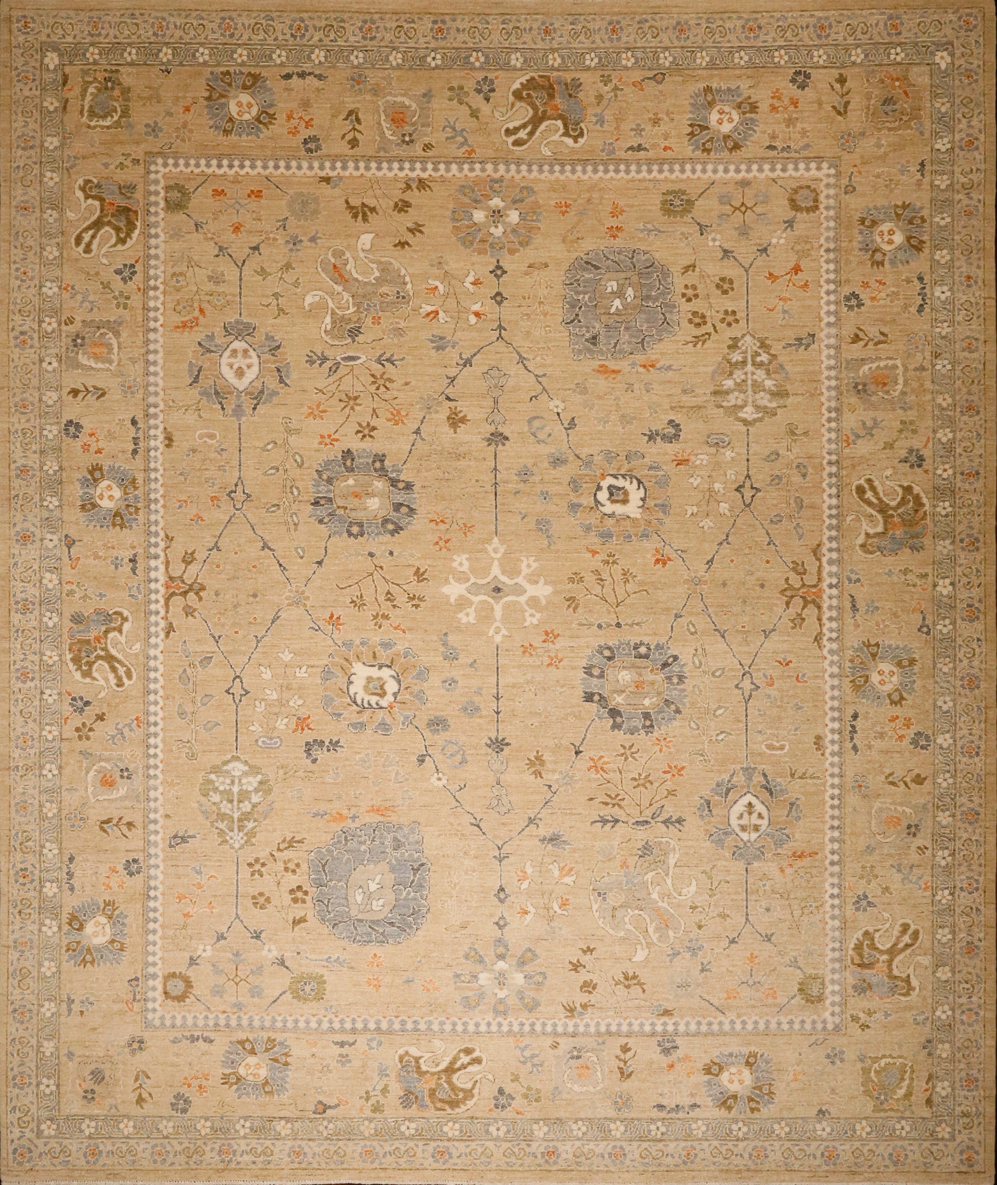 Linger Rug All Wool Neutral Palette Oushak 8x10 Rug – Christiane Millinger ...