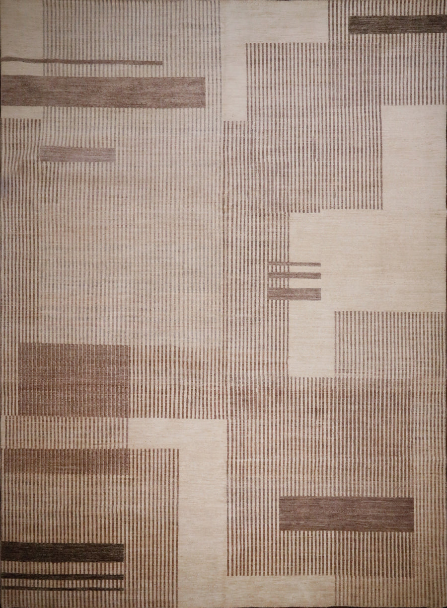 Sale! Ivory and Taupe Bauhaus Style 9x12 Area Rug
