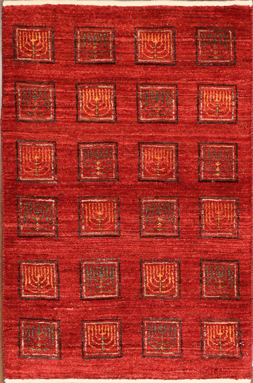 Handmade Red Kashkuli Gabbeh 2x3 Throw Rug