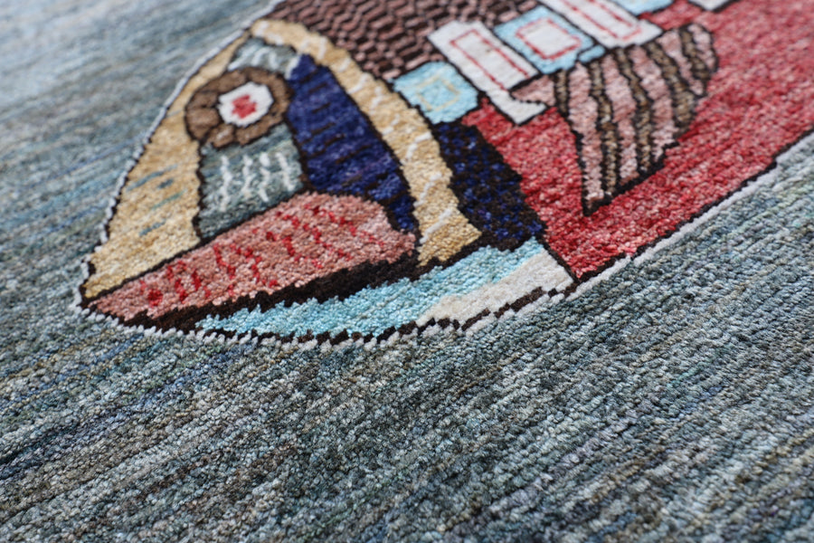 Fish On Green Background 2x3 Throw Rug