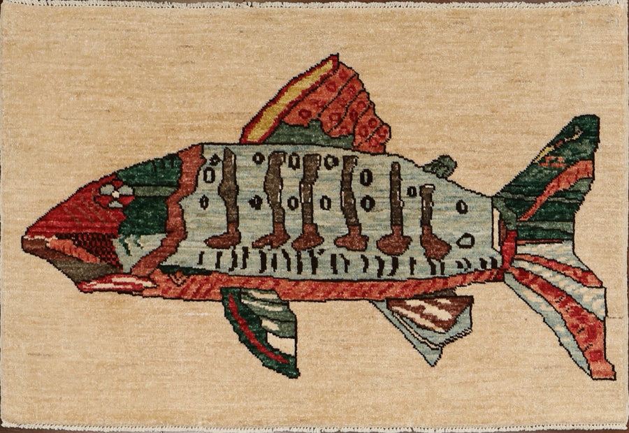 Fish On Neutral Background 2x3 Throw Rug