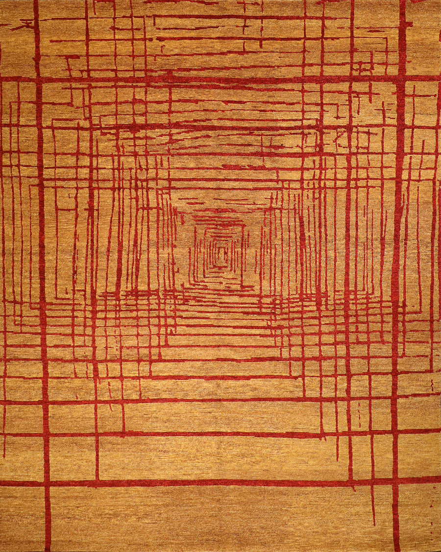 Sale! Labyrinth in Fire Colorway 8x10 Thick 8x10 Area Rug