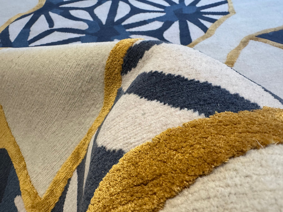 Kintsugi in Indigo Cream from Emma Gardener 6x9