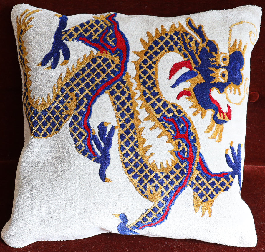Dragon On White Throw Pillow