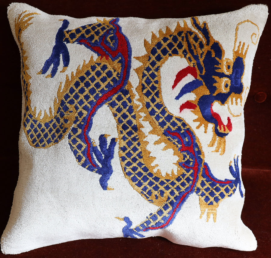Dragon On White Throw Pillow