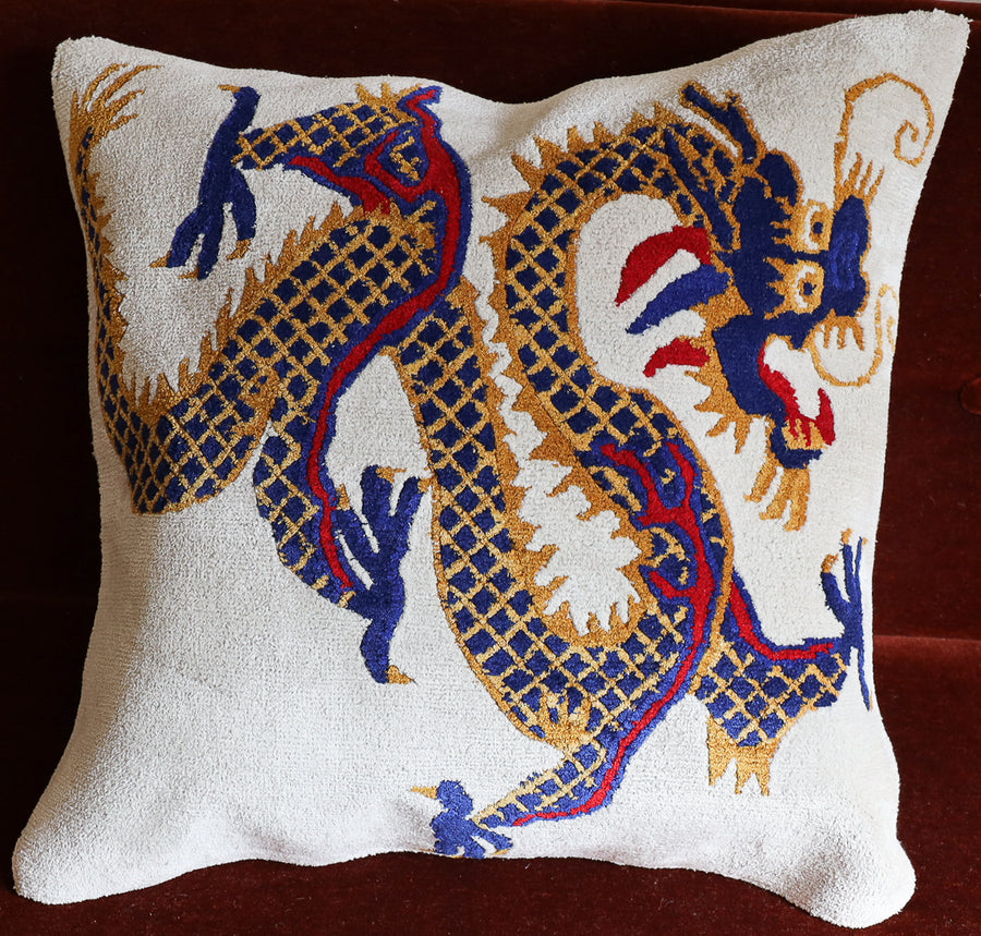 Dragon On White Throw Pillow
