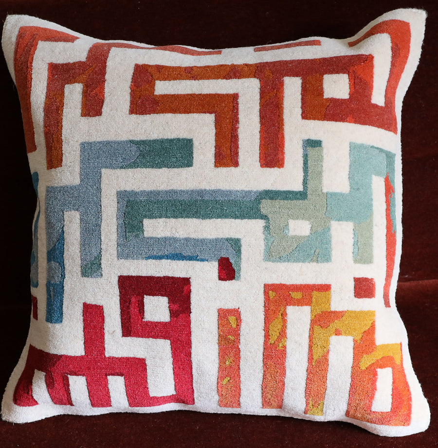 Colorful Cipher With Wool Background Pillow