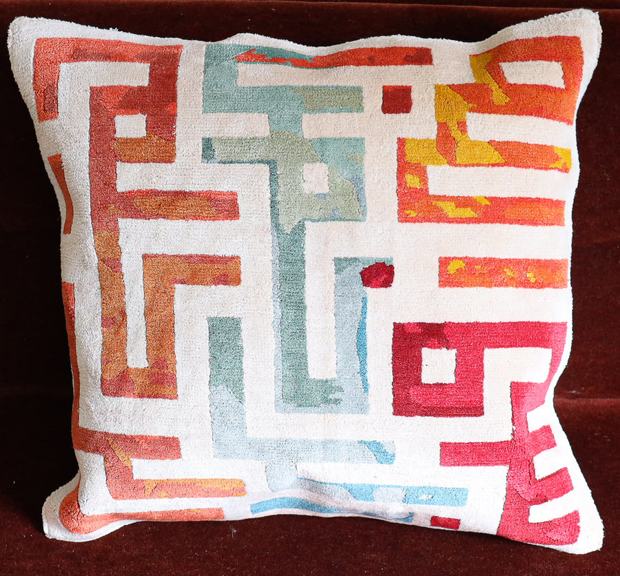Colorful Cipher in All Silk Pillow