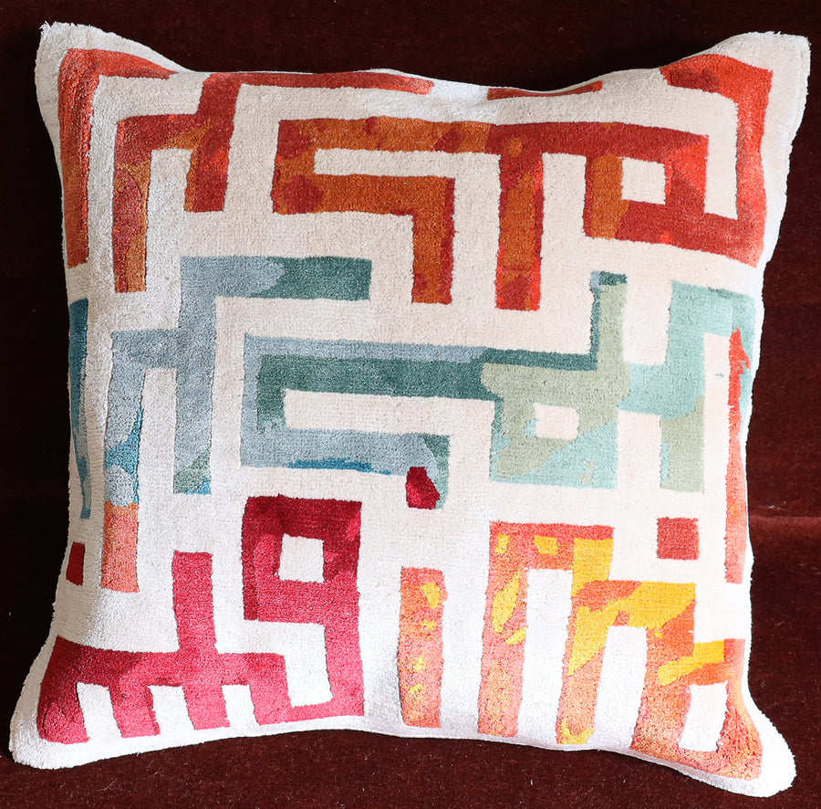 Colorful Cipher in All Silk Pillow