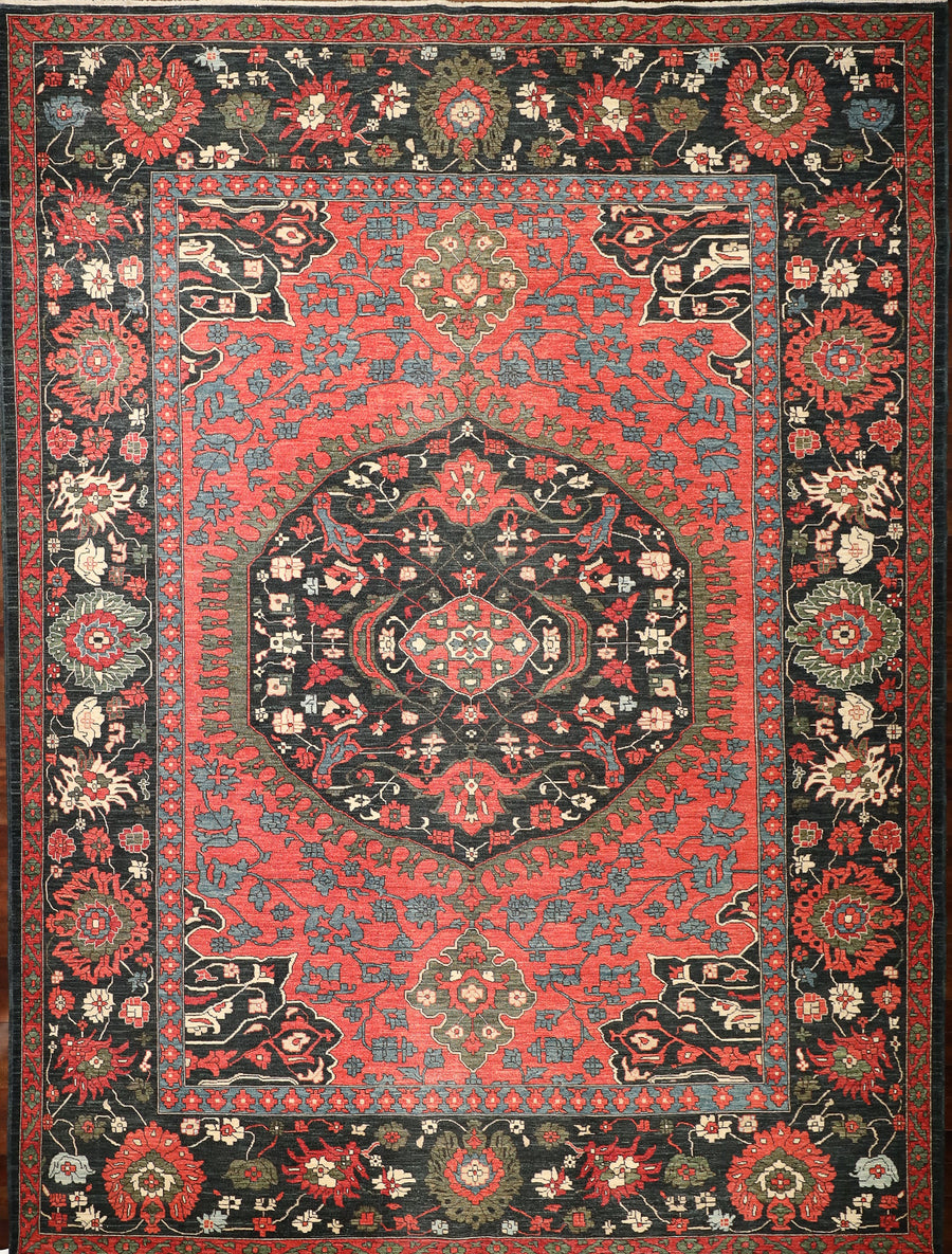 Hand-Knotted Oushak 9x12 Area Rug