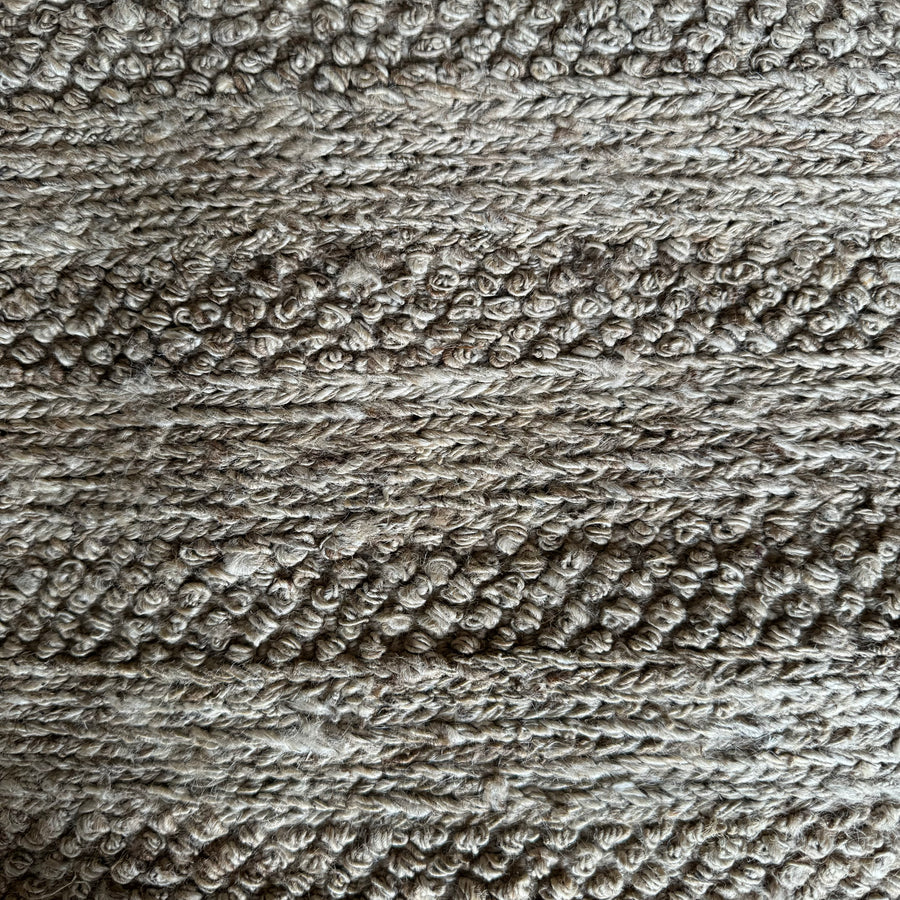 Neutral Toned Soumak and Looped Weave Allo Nettle 4x6 Area Rug