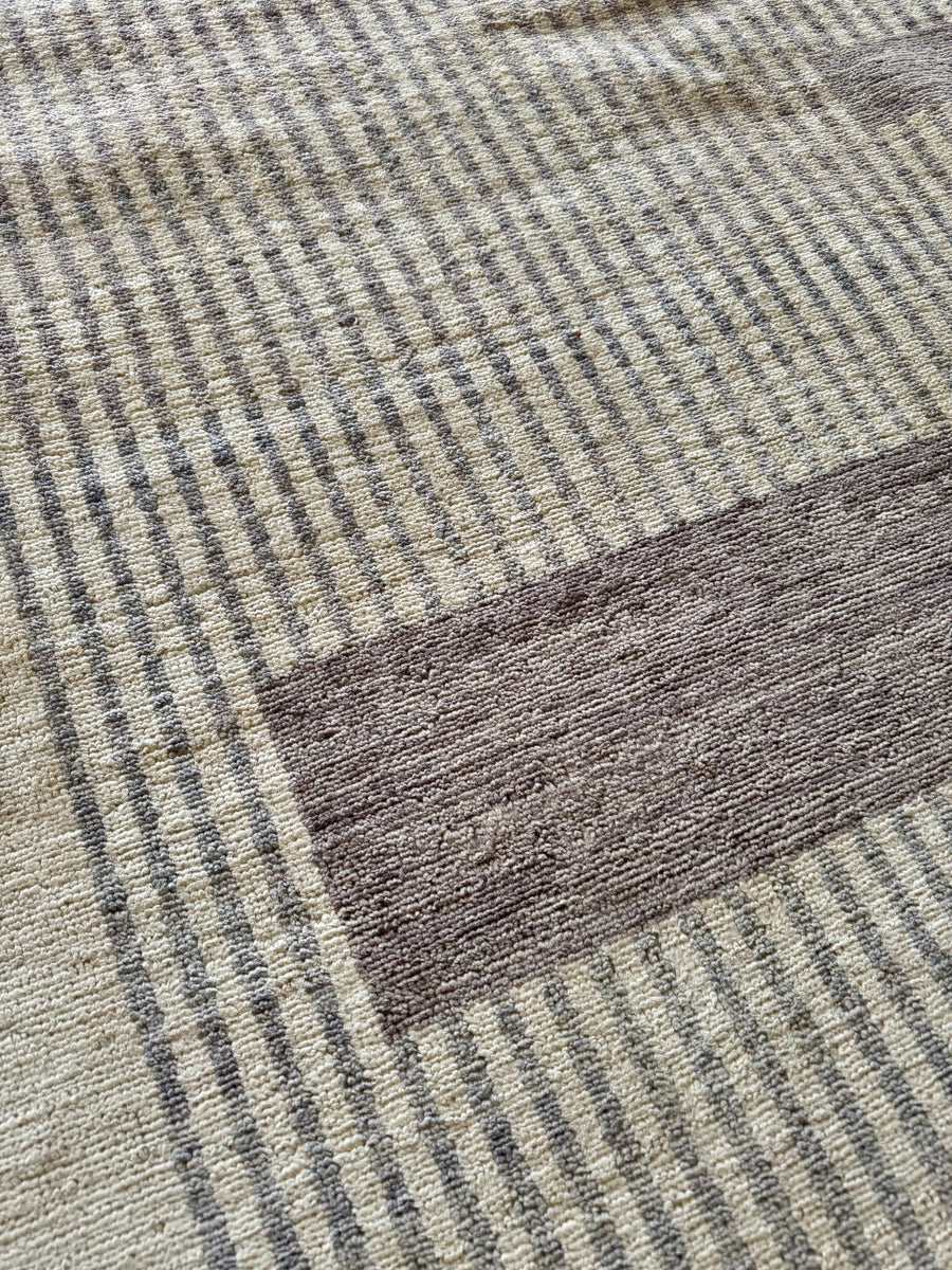 Sale! Ivory and Taupe Bauhaus Style 9x12 Area Rug