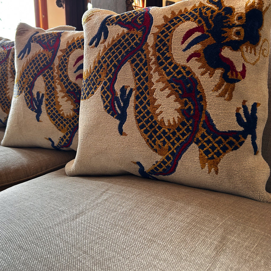 Dragon On White Throw Pillow