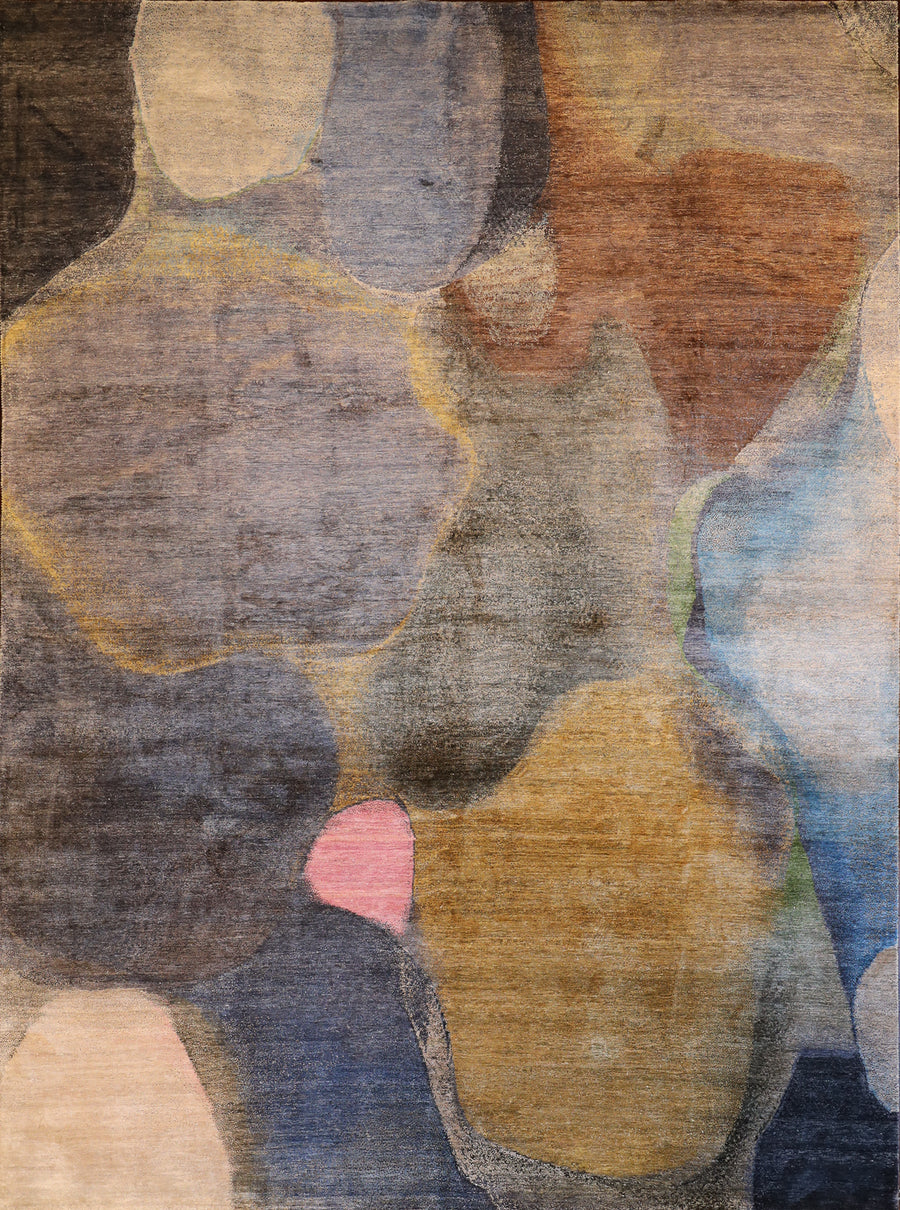 Sale! Spot No. 02 Multicolor in All Silk 9x12 Designer Area Rug