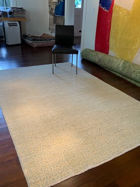 Clearance! Nile in Ivory and Blue 6x9 Rug from Wool & Silk