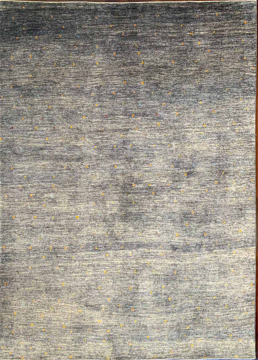 Slate Green, Blue, Grey, Hand-knotted larger sized Gabbeh, Made in Southern Iran.