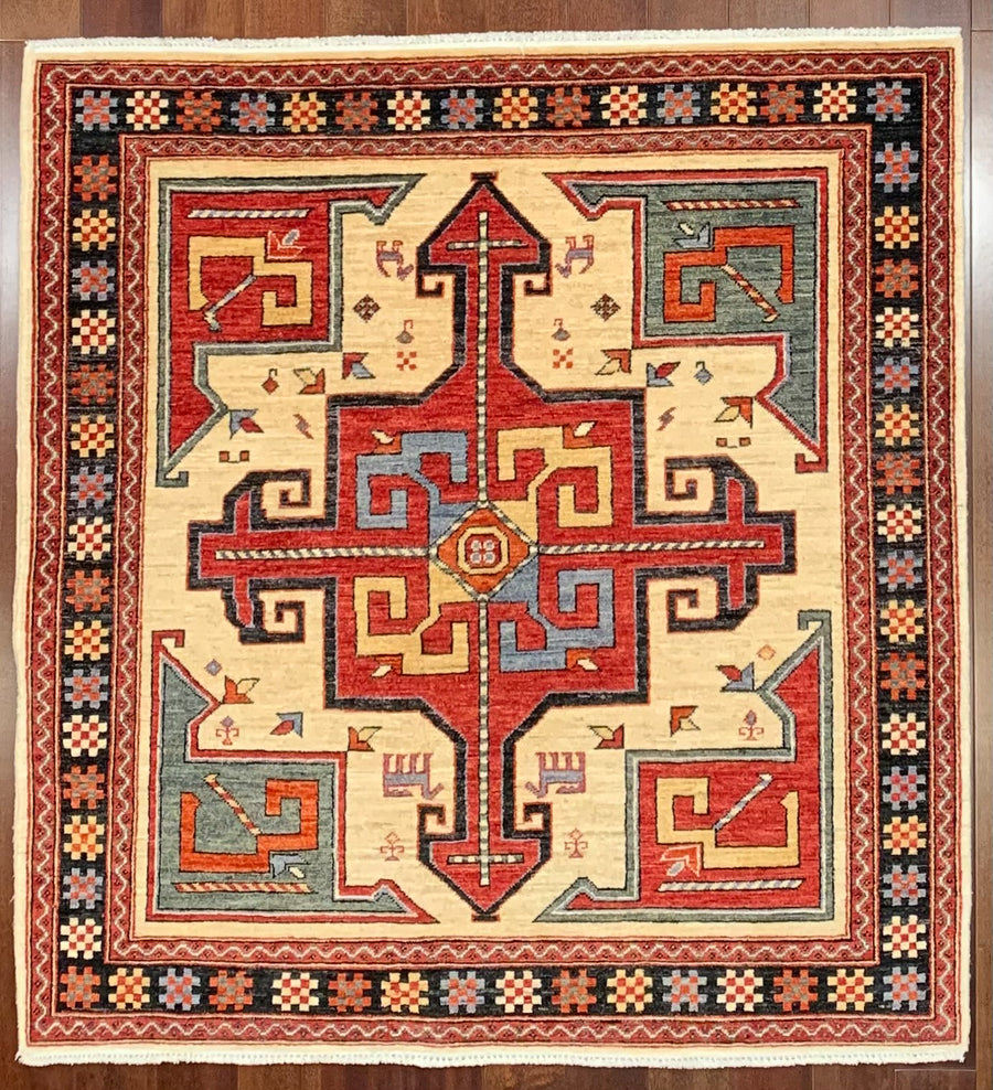 Sale! Square Tribal Afghan Area Rug