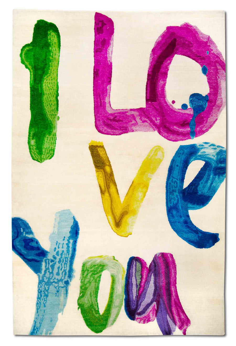 Sale! I Love You 6x9 Modern Wool Area Rug