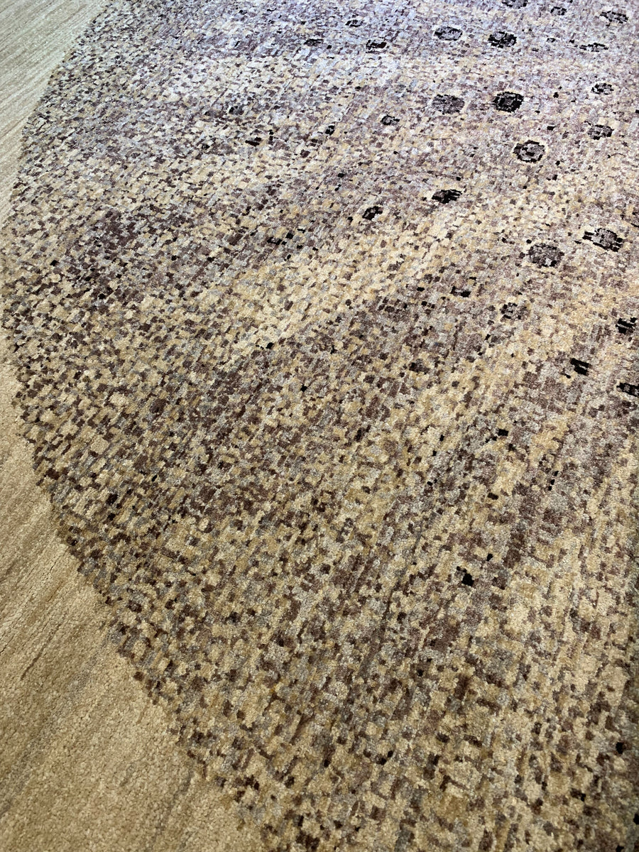 Detail of Sand Dollar Original Designed Rug by Christiane Millinger of Portland, Oregon.