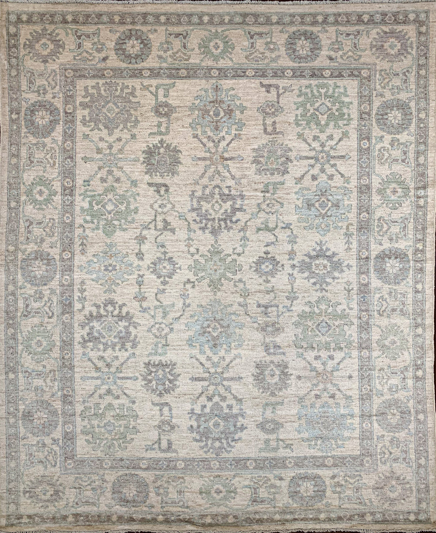 Clearance! Turkish Oushak Style 8x10 Rug in Grey and Light Blue Tones
