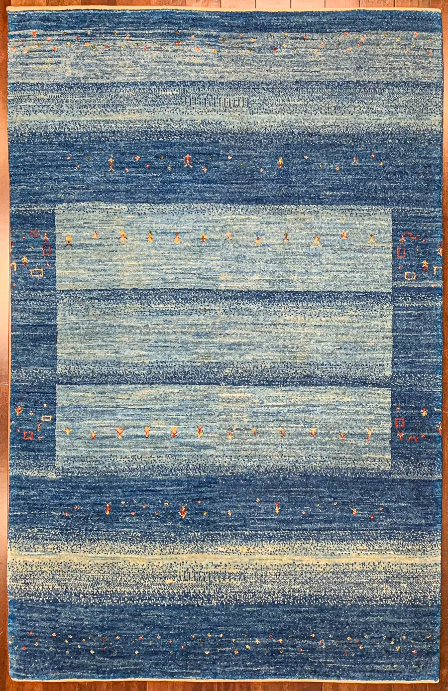 Sale! Light Blue Hand-Knotted 4x6 Gabbeh Rug