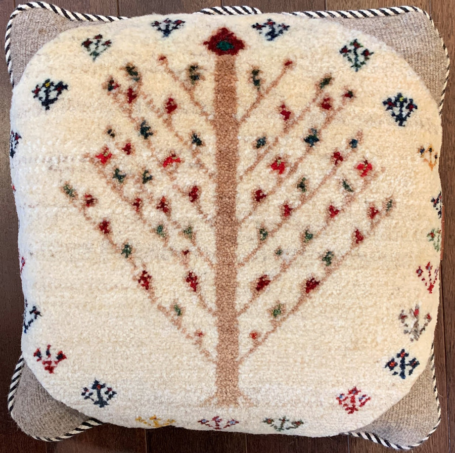 Gabbeh Pillow With Classic Tree of Life Image