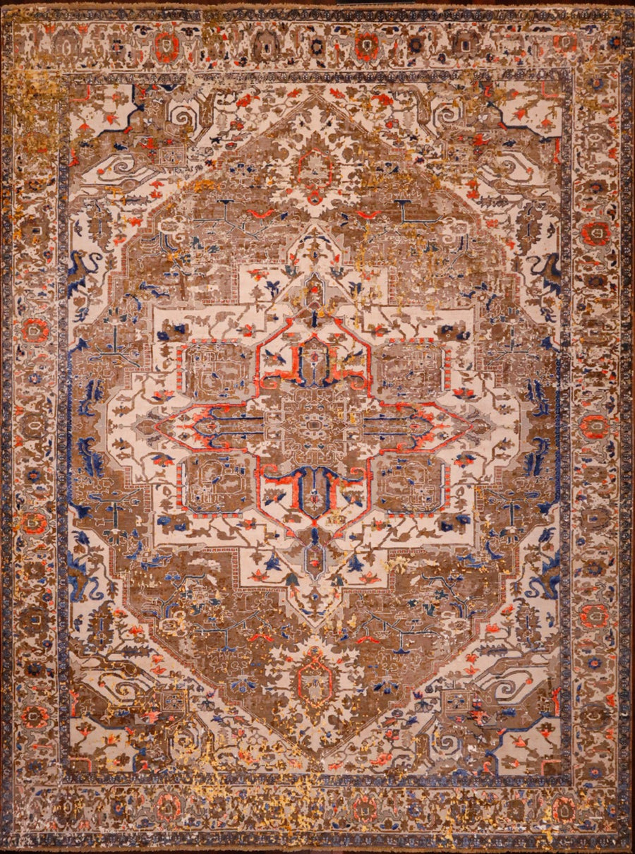 Jan Kath Serapi Westminister in Beige 9x12 Rug. Traditional rug with contemporary modern style. 