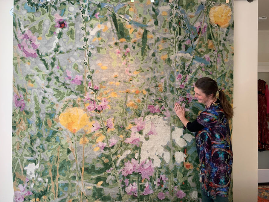 Wildflowers "Spring" by Wool And Silk Rugs 8'1" x 10'