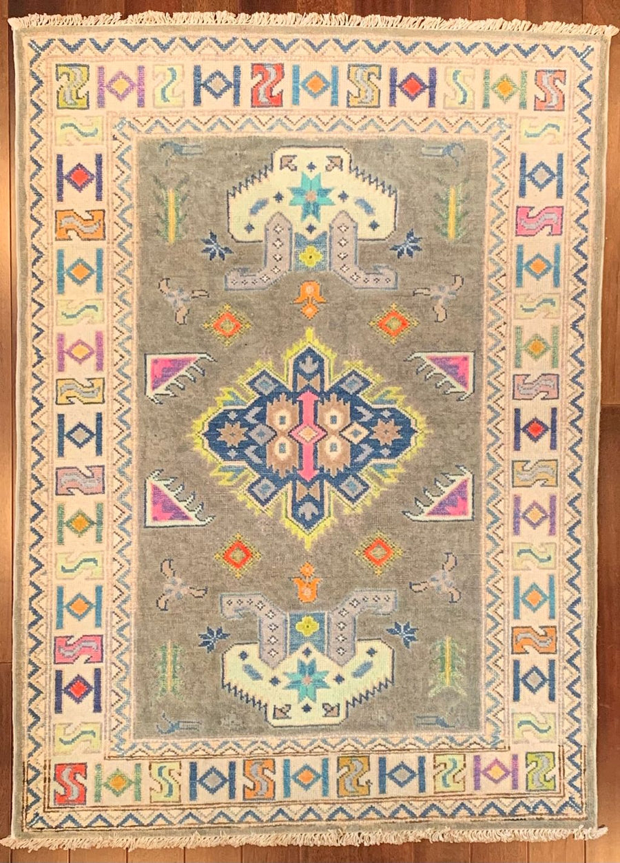 Brightly colored traditional rug