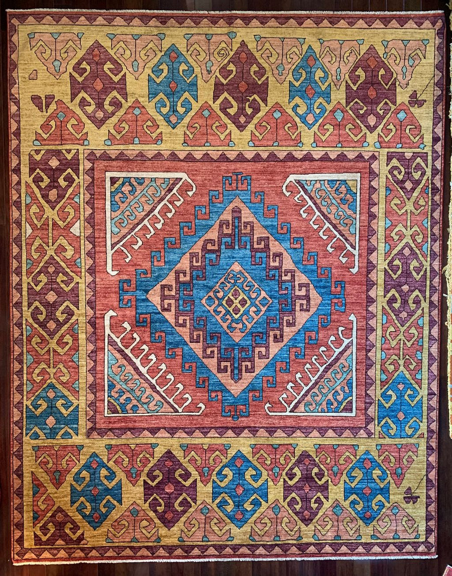 Brightly colored 8x10 rug 
