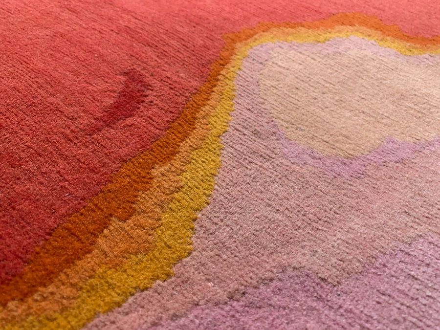 Detail of the Luri 2.1 An original modern area rug design by Christiane Millinger and Michael Howells in Portland Oregon. Part of the THIS IS A MILLINGER + HOWELLS RUG Collection