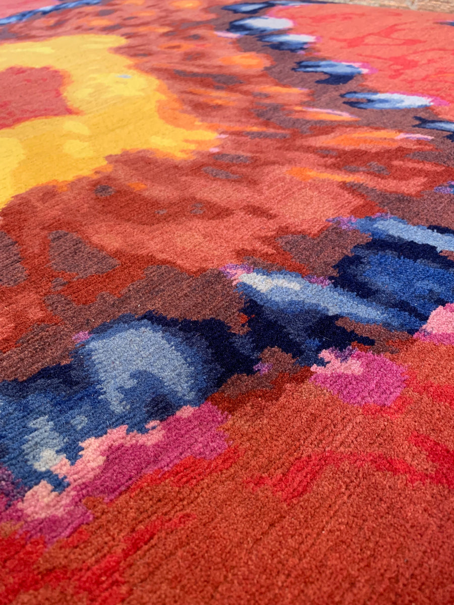 Detail of Yastik 2.1 An original modern area rug design by Christiane Millinger and Michael Howells in Portland Oregon. Part of the THIS IS A MILLINGER + HOWELLS RUG Collection